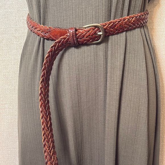 Source Unknown Women’s Braided Buckle Brown Leather Vintage Casual Belt - Picture 4 of 16